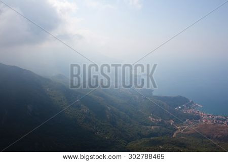 Montenegro, Rafailovici. The View On Sea Beach.
