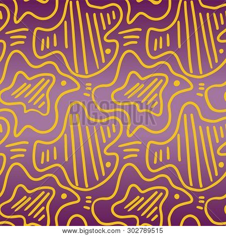 Vector Abstract Scribble Cloud Shapes Seamless Pattern