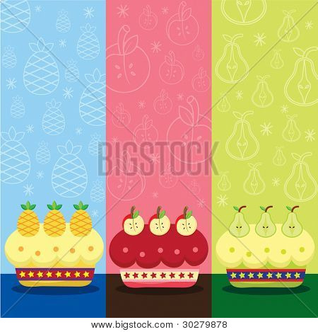 Torta di frutta compleanno retrò