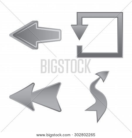 Vector Design Of Element And Arrow Icon. Set Of Element And Direction Stock Vector Illustration.