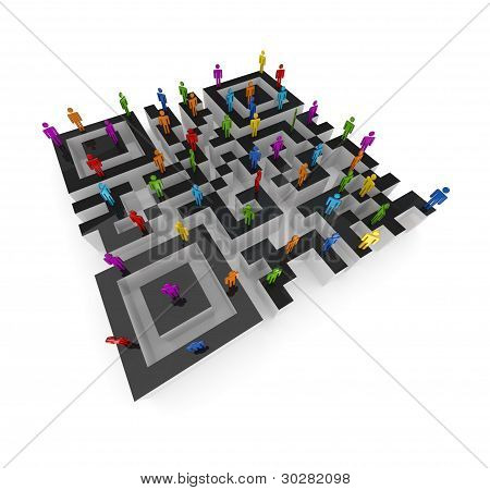 QR code labirent şeklinde.