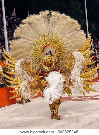 Gualeguaychu, Argentina - March 6 2011: Samba Dancers Appearing In The Carnival Parade One Of The Mo