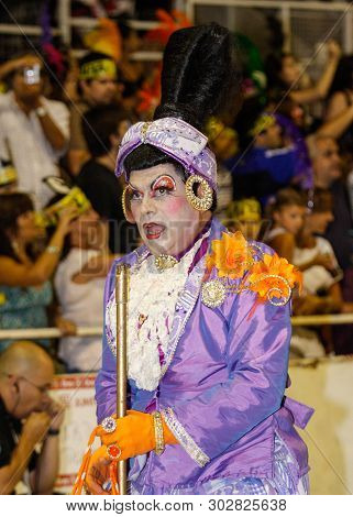 Gualeguaychu, Argentina - March 6 2011: Samba Dancers Appearing In The Carnival Parade One Of The Mo