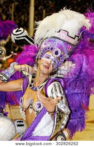 Gualeguaychu, Argentina - March 6 2011: Samba Dancers Appearing In The Carnival Parade One Of The Mo