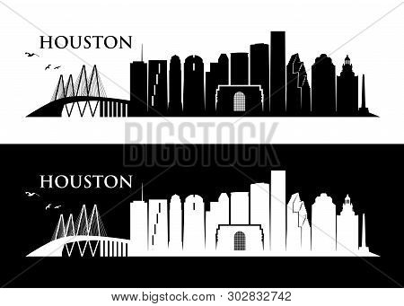 Houston Skyline - Vector Illustration - Vector