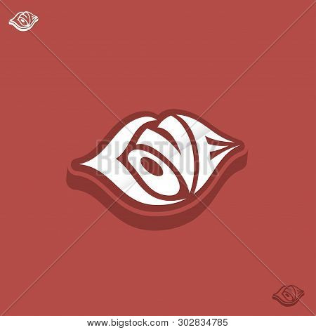 Lips Made From Word Love - Vector Illustration - Vector