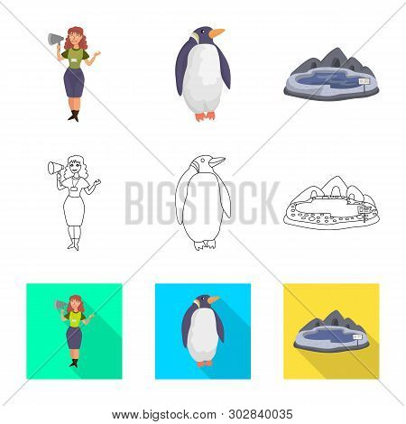 Isolated Object Of Nature  And Fun  Sign. Set Of Nature  And Entertainment Vector Icon For Stock.