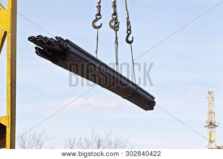 Loading A Pack Of A Rectangular Pipe In A Warehouse, Russia