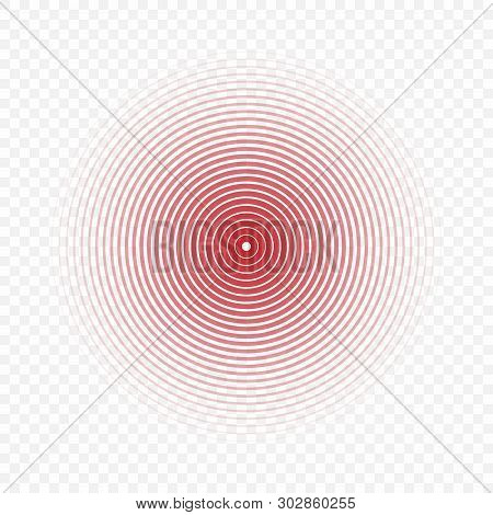 Pain Circle Red Icon For Medical Design