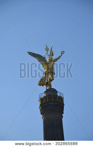 Berlin Victory Column Monument In Tiergarten Park