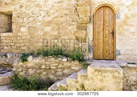 Door In A Garden Of The Borj El Kebir Castle In Houmt El Souk In Djerba, Tunisia