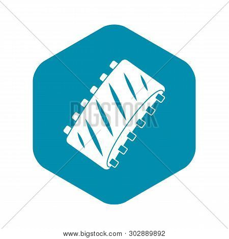 Pork Rib Meat Icon. Simple Illustration Of Pork Rib Meat Vector Icon For Web