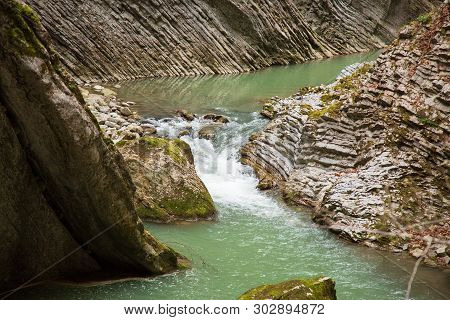 Gorges De La Jogne River Canyon In Broc, Switzerland