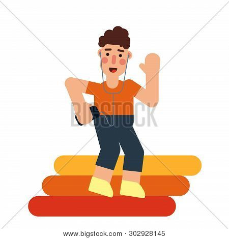 Man Jogging With Smartphone In Hands