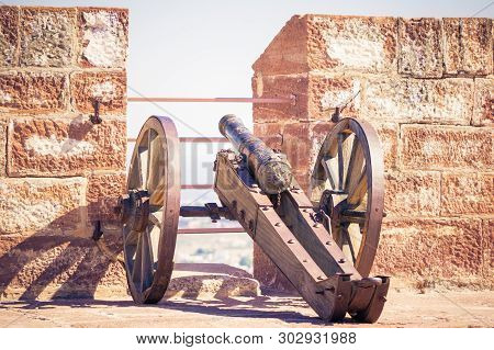 Old Cannon At Mehrangarh Fort In Jodhpur, India