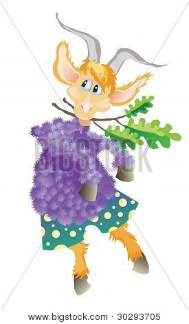 Goat - colored vector illustration