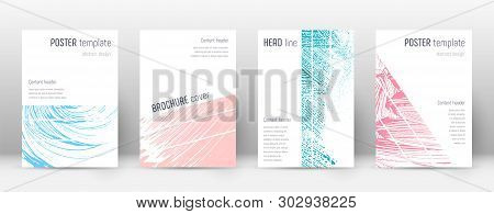 Cover Page Design Template. Geometric Brochure Layout. Bold Trendy Abstract Cover Page. Pink And Blu