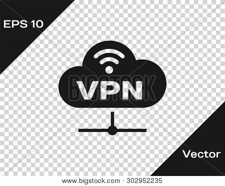 Grey Vpn Network Cloud Connection Icon Isolated On Transparent Background. Social Technology. Cloud 