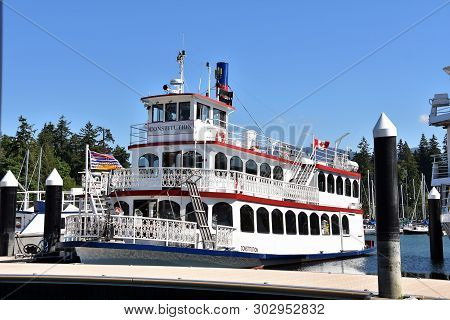 A Paddle Wheeler Ship 
Coal Harbour Vancouver Bc Canada