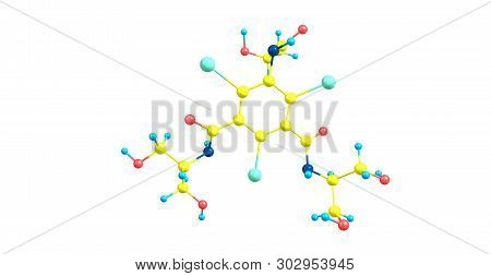 Iopamidol Molecular Structure Isolated On White