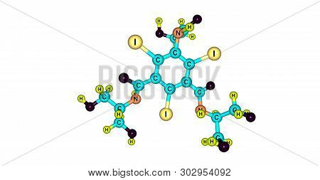 Iopamidol Molecular Structure Isolated On White