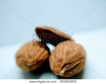 A Picture Of Almonds On White Background