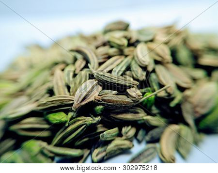 A Picture Of Fennel Seeds On White Background