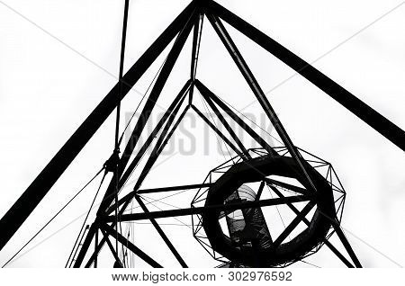 Incredible Structure Of The Tetrahedron In Bottrop, Germany Captured On Black And White Picture Take