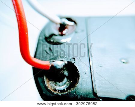 A Picture Of Battery On White Background