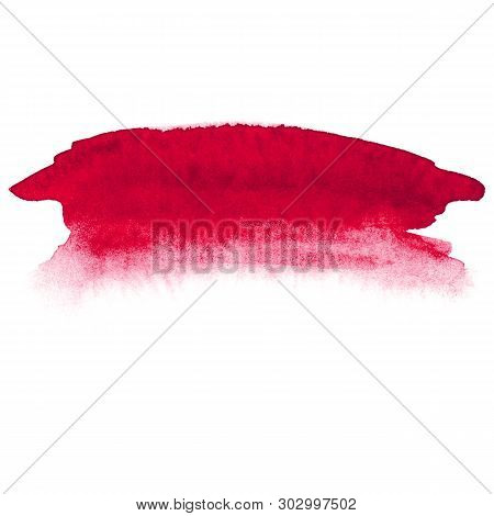 Watercolor Brush Stroke. Beautiful Overflowing Watercolor. Bright Color.