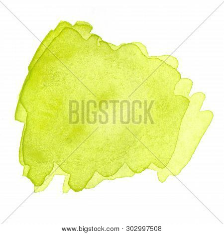Watercolor Brush Stroke. Beautiful Overflowing Watercolor. Bright Color.