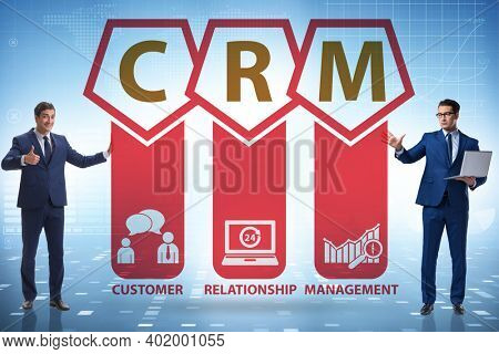 CRM custromer relationship management concept with businessman