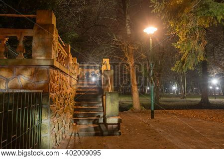 Iłowa, A Small Town In Western Poland. There Is A Historic Manor Park In The City. The Czerna Mała R