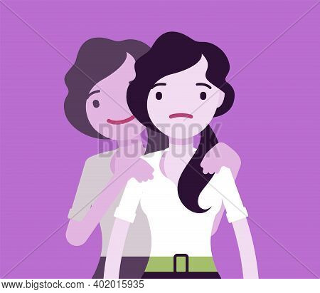 Self Help Woman, Health And Psychological Problems Solving. Young Girl In Bipolar Or Mental Disorder