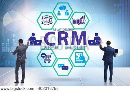 CRM custromer relationship management concept with businessman