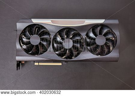 New high end graphics card computer hardware upgrade on a desk