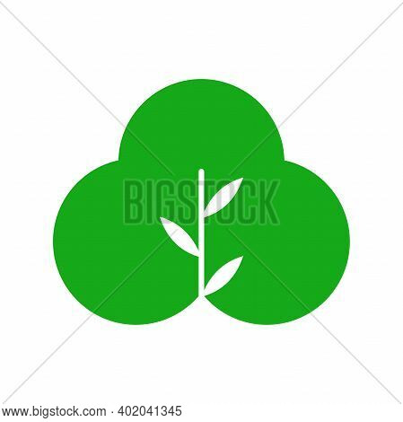 Simple, Minimalist Illustration Logo Design Eco Leaf.