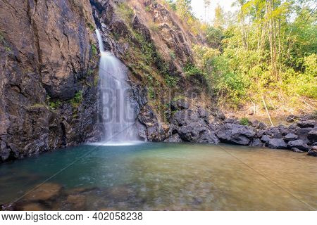 Chok Kra-din Waterfall In Thong Pha Phum District Kanchanaburi, Thailand
