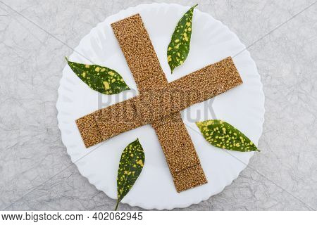 Til Sakri Or Tilgul An Indian Traditional Popular Sweet Made Out Of Sesame Seeds And Jaggery. Famous