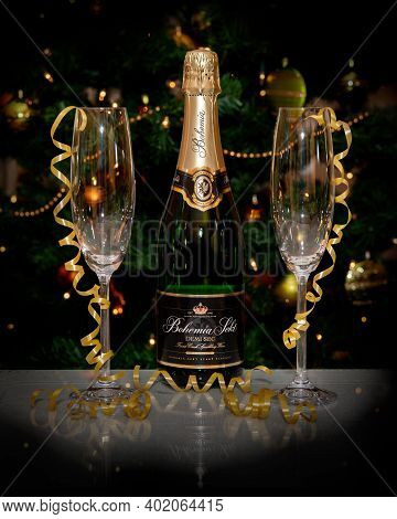 Bottle Of Bohemia Sekt - Bohemia Sekt Is Sparkling Wine, Most Popular Champagne In Czech Republic.