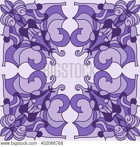 Beautiful Abstract Violet Mandala. Unusual Ornament. Vector Illustration