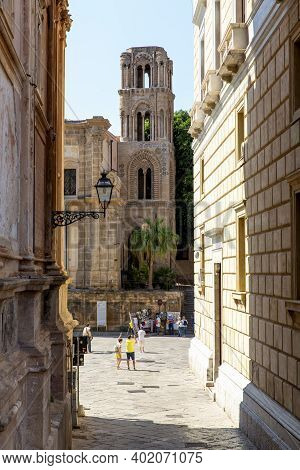 Beautiful View On Piazza Bellini In Palermo, Sicily