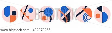 Social Media Geometric Highlight Icon Set. Vector Illustration