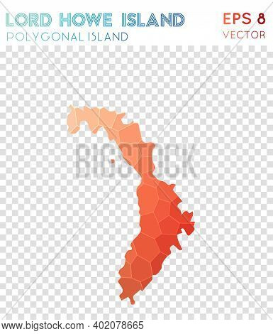 Lord Howe Island Polygonal, Mosaic Style Island Map. Classic Low Poly Style, Modern Design For Infog