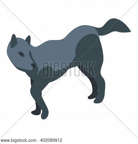 Black Wolf Icon. Isometric Of Black Wolf Vector Icon For Web Design Isolated On White Background