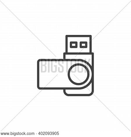 Usb Memory Stick Line Icon. Linear Style Sign For Mobile Concept And Web Design. Flash Drive Outline
