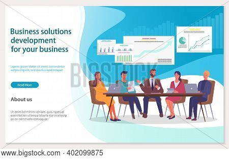 Business Solitions Development For Company Webpage Template. Success Way And Creative Innovations. T
