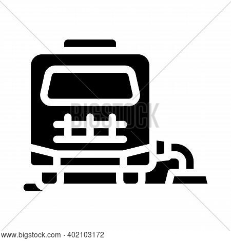 Mobile Home Connection To Cesspool Glyph Icon Vector Illustration