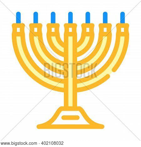 Seven-branched Candlestick Color Icon Vector Illustration Color