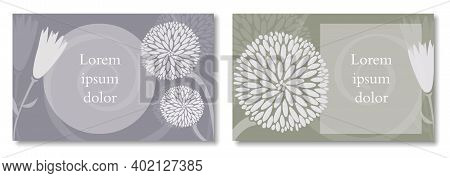 Multi-page Botanical And Floral Layout Template With Copy Space For Text Vector Illustration.